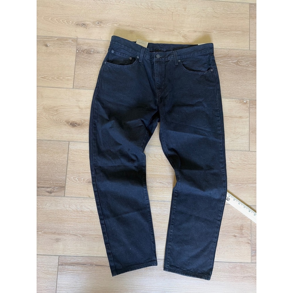 Levis Middy Straight Jeans Black Denim Mid Rise 33(36) x30 read